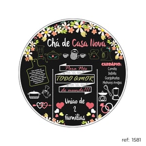 Chá de cozinha / Chá de casa nova - Capa de Painel Redondo