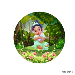 Princesa e o Sapo- Capa de Painel Redondo