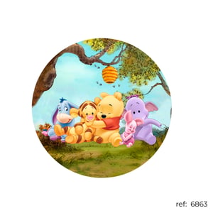 Pooh - Capa de Painel Redondo