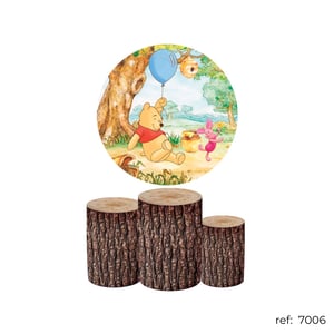 Pooh - Kit Festa (Painel 150cm + Trio de Cilindros)