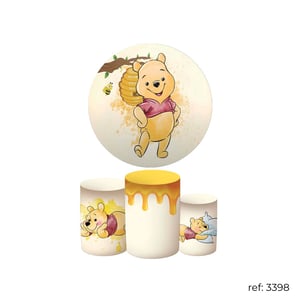 Pooh - Kit Festa (Painel 150cm + Trio de Cilindros)
