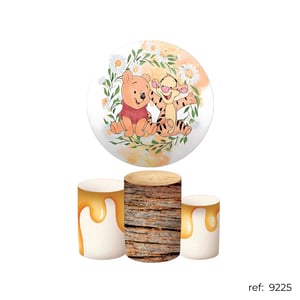 Pooh - Kit Festa (Painel 150cm + Trio de Cilindros)
