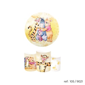 Pooh - Kit Festa (Painel 150cm + Trio de Cilindros)