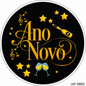 Ano Novo - Capa de Painel Redondo