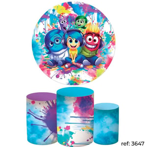 Divertidamente - Kit Festa (Painel 150cm + Trio de Cilindros)