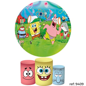 Bob Esponja - Kit Festa (Painel 150cm + Trio de Cilindros)