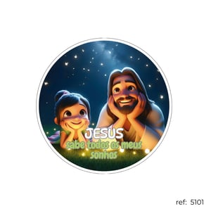 Jesus ama e é o melhor - Capa de Painel Redondo