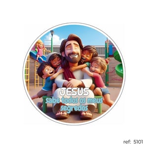 Jesus ama e é o melhor - Capa de Painel Redondo