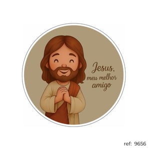 Jesus ama e é o melhor - Capa de Painel Redondo