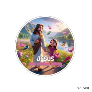 Jesus ama e é o melhor - Capa de Painel Redondo