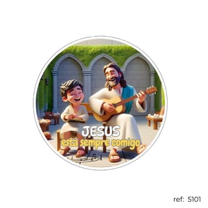 Jesus ama e é o melhor - Capa de Painel Redondo