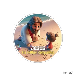 Jesus ama e é o melhor - Capa de Painel Redondo