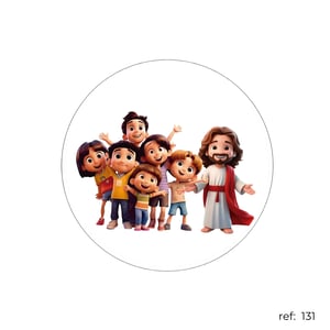 Jesus e crianças - Capa de Painel Redondo