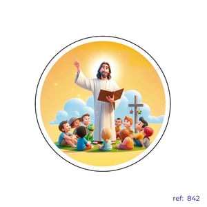 Jesus e crianças - Capa de Painel Redondo