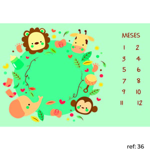 Temas Variados - Tapete Mesversário Retangular c/ Marcador