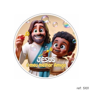 Jesus ama e é o melhor - Capa de Painel Redondo