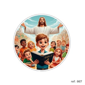 Jesus e crianças - Capa de Painel Redondo