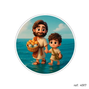 Mar e Jesus - Capa de Painel Redondo