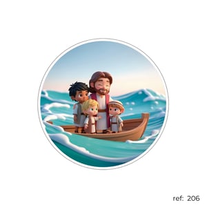 Mar e Jesus - Capa de Painel Redondo