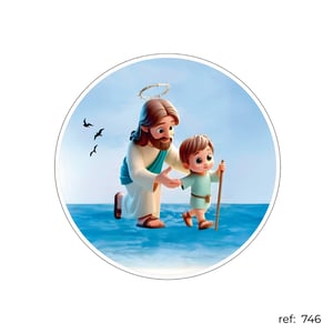 Mar e Jesus - Capa de Painel Redondo