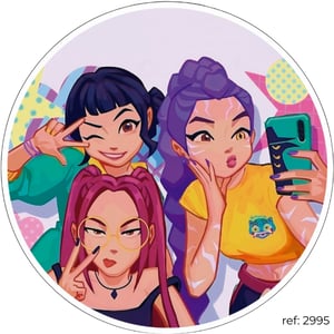 Guerreiras do K-pop - Capa de Painel Redondo