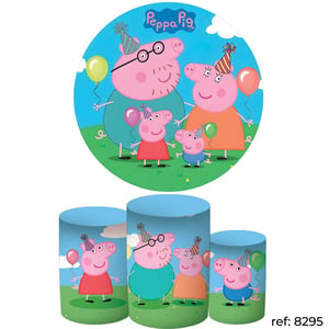 Peppa Pig - Kit Festa (Painel 150cm + Trio de Cilindros)
