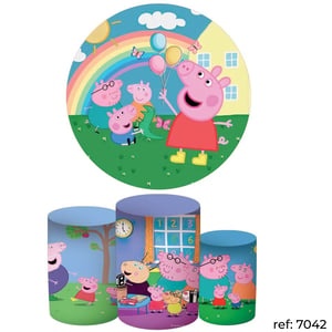 Peppa Pig - Kit Festa (Painel 150cm + Trio de Cilindros)