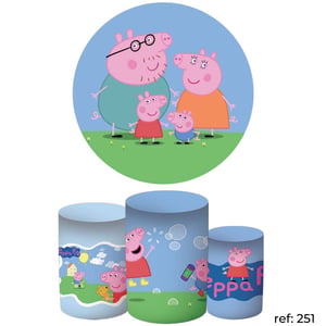 Peppa Pig - Kit Festa (Painel 150cm + Trio de Cilindros)
