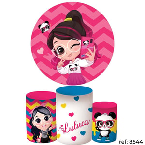 Luluca - Kit Festa (Painel 150cm + Trio de Cilindros)