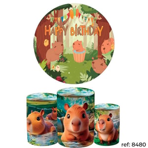 Capivara - Kit Festa (Painel 150cm + Trio de Cilindros)