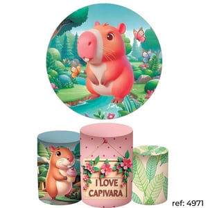 Capivara - Kit Festa (Painel 150cm + Trio de Cilindros)
