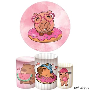 Capivara - Kit Festa (Painel 150cm + Trio de Cilindros)
