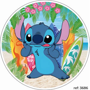 Stitch - Capa de Painel Redondo
