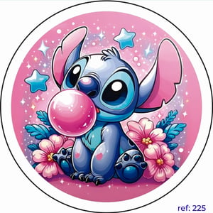 Stitch - Capa de Painel Redondo