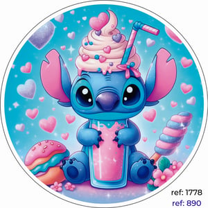 Stitch - Capa de Painel Redondo