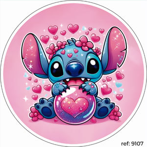 Stitch - Capa de Painel Redondo