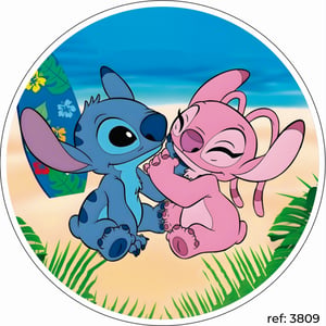 Stitch e Angel - Capa de Painel Redondo
