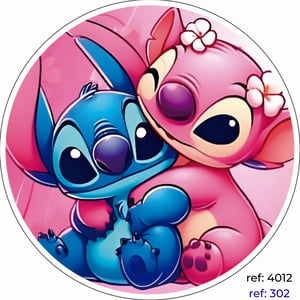 Stitch e Angel - Capa de Painel Redondo