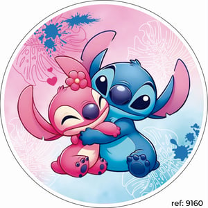 Stitch e Angel - Capa de Painel Redondo