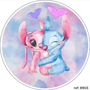 Stitch e Angel - Capa de Painel Redondo