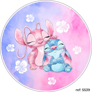 Stitch e Angel - Capa de Painel Redondo