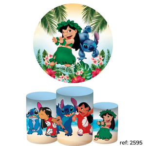 Stitch - Kit Festa (Painel 150cm + Trio de Cilindros)