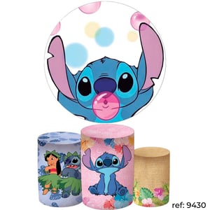 Stitch - Kit Festa (Painel 150cm + Trio de Cilindros)