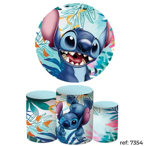 Stitch - Kit Festa (Painel 150cm + Trio de Cilindros)