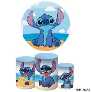 Stitch - Kit Festa (Painel 150cm + Trio de Cilindros)