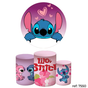 Stitch - Kit Festa (Painel 150cm + Trio de Cilindros)