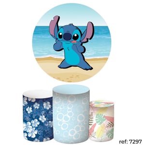 Stitch - Kit Festa (Painel 150cm + Trio de Cilindros)