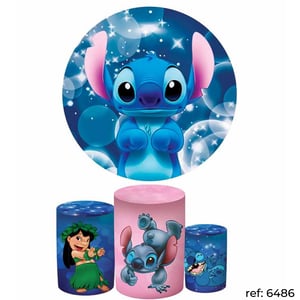Stitch - Kit Festa (Painel 150cm + Trio de Cilindros)