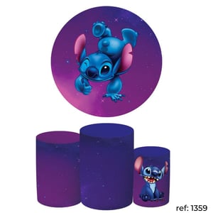 Stitch - Kit Festa (Painel 150cm + Trio de Cilindros)
