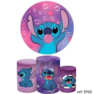 Stitch - Kit Festa (Painel 150cm + Trio de Cilindros)